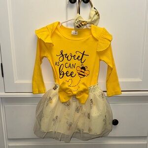 Yellow Sweet As Can Bee Outfit with Bow